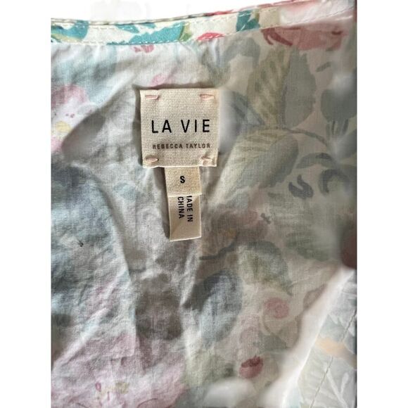 La Vie Rebecca Taylor Women's Long Sleeve Paint Garden Dress SIZE S MSRP $295 - Picture 13 of 13